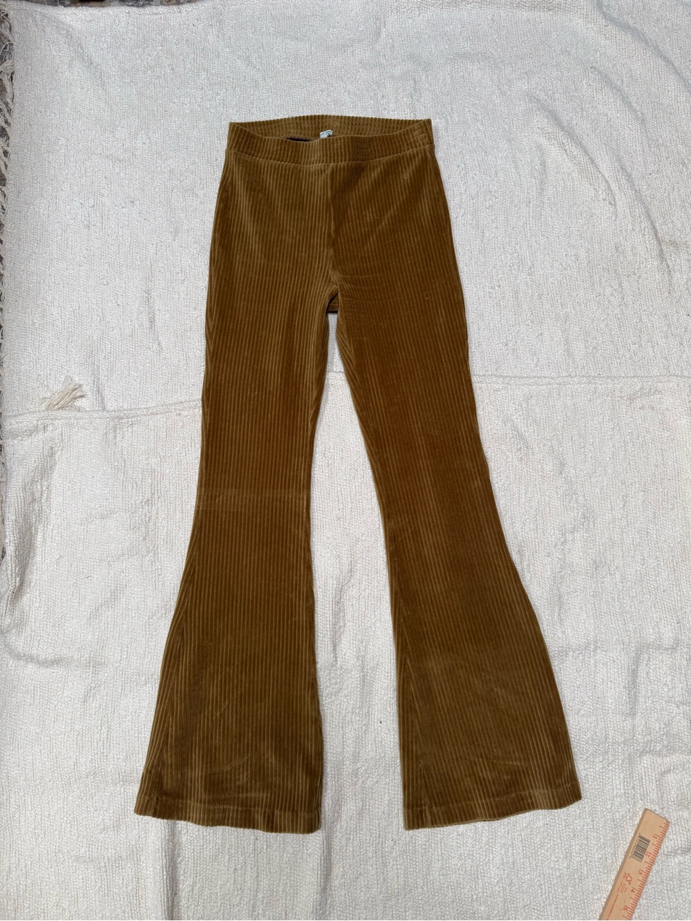 Aerie Gold Ribbed Flared Pants Medium
